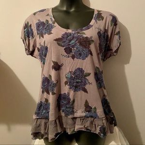 GUC Floral flounce blouse